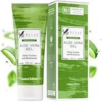 Pure Aloe Vera Gel for Face, Hair & Body - 100% Natural Organic Aloe Vera Gel for After Sun Skin Care, Soothing, Hydrating - Hand Harvested & Cold Pressed in Australia - Dermatologist Developed