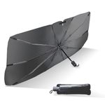 Un1que Car Windshield Sun Shade Protector- Foldable Car Shades for Windows, 3 Layers UV Block Umbrella, Car Front Window Heat Insulation Accessories for Pickup, Large SUV(Large Size)