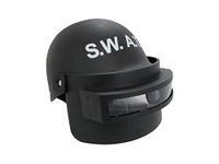 Nicky Bigs Novelties S.W.A.T. Team Costume Helmet with Folding Face Mask. Black, Adjustable