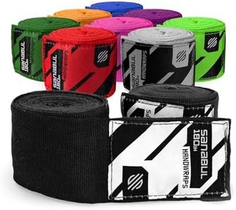 Sanabul Elastic 180 inch Boxing Handwraps | Boxing Gloves Muay Thai MMA Boxing Hand Wraps | Black, 180"