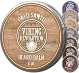 Viking Revolution Palo Santo Beard Balm for Men - Beard Butter for Men with Argan Oil and Jojoba Oil - Beard Softener and Beard Moisturizer for Men Beard Styling Balm (1 Pack, 2oz)