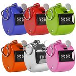 AFUNTA Pack of 6 Color Hand Held Tally Counter 4 Digit Mechanical Palm Clicker Counter - Assorted Color Handheld Tally Counter for Lap/Sport/Coach/School/Event