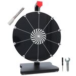 Whirl of Fun 12 Inch Black Prize Wheel-Spinning Wheel for Prizes with Stand, 10 Slots, Customize Erasable Whiteboard Surface, Portable, Tools Included, Made in USA