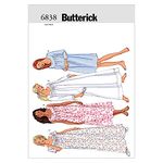 Butterick Patterns B6838 Size XSM Extra-Small - Small - Medium Misses'/ Misses' Petite Nightgown, Pack of 1, White