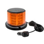 Polieez 64 LEDs Amber Beacon Light, LED Emergency Light for Vehicles, Magnetic Emergency Strobe Light for Trucks with 10 Modes, Warning Light for Construction Vehicles Tow Tractor Snow Plow (Magnet)