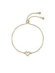 Ted Baker London Amorita Crystal Halo Heart Adjustable Bracelet For Women (Gold/Crystal)