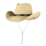 Unisex Straw Sun Hat Panama Hat Summer Fedora Trilby Hat Safari Beach Hat Foldable West Cowboy Hat Sun UV Protection Hat Wide Brim Straw Bucket Hat with Adjustable Chin Strap for Men Women