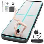 FBSPORT Inflatable Gymnastics Mat 1/2/3/4/5/6 M Tumbling Mat 10/15/20 CM Thick with Electric Air Pump for Home Gym Yoga Pilates Water Fun