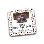 Rib Ticklerz - Personalised Photo Mug Coaster - Funny Gifts From The Dog Best Dog Dad Ever Father's Day Birthday Gift Dog Dad Owner Present Dog Daddy Gifts - DC146