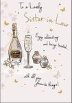 Piccadilly Greetings Traditional Birthday Card Sister In Law,White, 7 x 5 inches