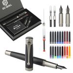 GC QUILL Fountain Pen Set - Fine and Medium Nibs, Includes 18 Ink Cartridges, Ink Refill Converter and Ink Syringe Filler, Gift for Writing Journaling Calligraphy– MU-13