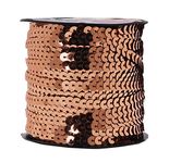 Mandala Crafts Flat Sequin Strip Trim on Strings for Crafts, Fringe, and Sewing; 100 Yard Roll (One Regular Roll 100 Yards, Copper)