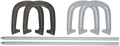 Franklin Sports Horseshoe Set - Steel Horseshoes and Stakes - Official Size and Weight - Perfect for Yard and Beach - Advanced