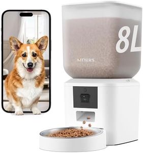 Automatic Dog & Cat Feeder with Camera & WiFi – 8L/34 Cups, 1080P Night Vision, 2.4 & 5G WiFi, 2-Way Talk, 10s Voice Recording, Timed Food Dispenser, Up to 99 Portions, 15 Meals Per Day