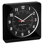 Marathon CL030057BK-BK1 Analog Jumbo Wall Clock with Auto-Night Light. The Silent Second Hand Sweep Movement from Designer Collection. (Black)