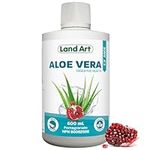 Pure Aloe Vera Juice Pomegranate 500 ml - Cold-Processed – from Organic Fresh Leaves – for Intestinal Issues – Made In Canada