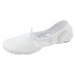 missfiona Canvas Ballet Shoes Women Adult Split Sole Dance Slipper Ballroom Flat(9 UK, White)