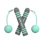 eBoutik - Training Ropeless Skipping Weight Balls for Get Fit @ Home & Gym Fitness Workout - Adjustable Tangle-free Weighted Jump handles For Boxing, Thigh, Abs Core Summer Workout - Blue