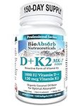 Vitamin D3 1000 IU + Vitamin K2 MK-7 (120 mcg). 150-Day Supply Of Vitamin D3 K2. Organic Coconut Oil Base For Optimal Absorption of K2 D3 Vitamin Supplement (150 Softgels of Vitamin D K2)