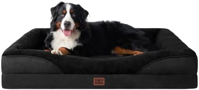 EHEYCIGA Orthopedic XXL Dog Bed for Large Dog, Memory Foam Dog Couch, Black