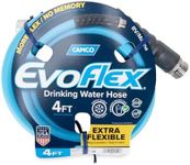 Camco EvoFlex 4-Foot Drinking Water Hose | Features an Extra Flexible Construction, Stainless Steel Strain Reliefs on Each Hose End, and is Ideal for RV and Marine Use (22590)