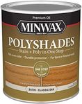 Minwax PolyShades Wood Stain + Polyurethane Finish – Quart, Classic Oak, Satin