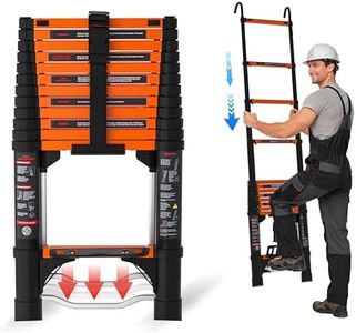 AOPENG Telescoping Ladder, 12.5FT Extension Ladder，One-Step Collapsible, Aluminum Ladder for RV Home Outdoor, 330lbs Max Capacity