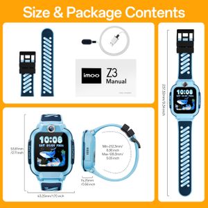 imoo Z3 Kids Smart Watch – GPS Tracker, HD Video Call, Waterproof, Blue