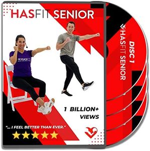 HASfit Exercises for Seniors DVD - 4 Discs - 16 Senior Workouts for Balance, Weight Loss, Flexibility, Cardio, Strength, Yoga Fitness, Seated Chair Exercise For Beginners, Elderly - 3 Programs