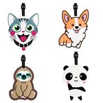 TamBee Luggage Tags for Suitcases Luggage Tags Labels Travel Suitcase Tags Secure Luggage Baggage Tags Labels with Name ID Card(Animal Set, 4 Pack)