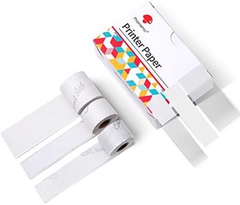 Phomemo White/Transparent/Semi-Transparent Adhesive Thermal Paper 15/25mm, Compatible With M02S/M02 PRO/M03AS/M04AS Mini Pocket Printer, Black Text, 8 Rolls, Suitable For Name Labels, Storage Label