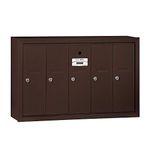 Salsbury Industries 3505ZSU Surface Mounted Vertical Mailbox with USPS Access and 5 Doors, Bronze