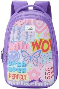 Genie Summer School Bag for Girls, 17 inch. Pastel Lavender colour Backpack for Women, 3 compartments Water Resistant Stylish and Trendy College Backpacks for Girls. 27 litres