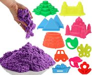 Toyshine 1 Kg Creative Sand for Kids with 12 Play Molds | Kids Activity Toy Soft Sand Clay - Purple