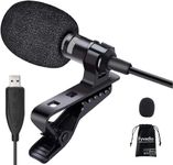 USB Lavalier Microphone, Fyvadio 3M Lapel Microphone for Computer, Lapel Clip-on Omnidirectional Condenser Mic for Laptop, PC and Mac, Perfect Podcasting, Gaming, Streaming and Recording [Plug & Play]