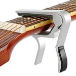 Guitar Capo Quick Change Capo for 6-String Acoustic Guitar Electric Guitar Classical Guitar Ukulele Capotastos Capo (Silver)