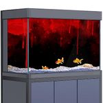 Aquarium Background Sticker Decoration for 5-55 Gallon Fish Tanks, Halloween Blood Splatters Black Red HD 3D Reptile Habitat Poster (23.6x47.2in (60x120cm))