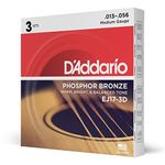 D'Addario EJ17 Phosphor Bronze Acoustic Guitars Strings 3 Pack - Medium 13-56