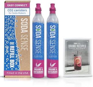 Soda Sense 60L Easy Connect CO2 2 Pack Canister Refill & Recipe Book Bundle, Compatible w/SodaStream Quick Connect Soda Makers Only [ART, TERRA & DUO]