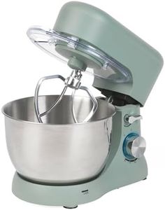 Progress EK5234PTEAL Go Bake Stand Mixer- Large Electric Whisk with 4L Stainless Steel Bowl, 8 Speeds and Pulse Function, Mixing Beater, Dough Hook, and Whisk Attachments, Splash Guard, 1300W, Teal