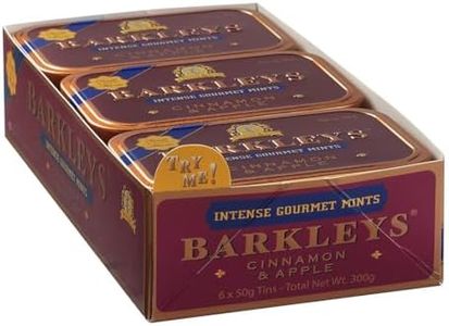 Barkleys Cinnamon and Apple Mints in Tins Intense Gourmet Mints Vegan All Natural,Pack of 6 X 50 g