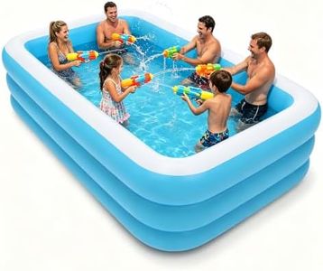 HAIKE Inflatable Pool for Adults and Kids, Family Full-Sized Kids Pool Outdoor Water Party, Summer 3 Layer Thickened Swimming Pool, Rectangular Blow Up Pool for Backyard Garden (120"x59.1"x22" Blue)