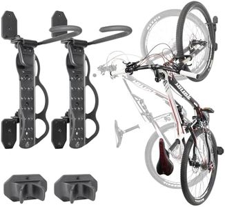 BikeHand Swivel Bicycle Wall Hanger - Vertical Hook Mount Indoor Garage Storage Bicycle Rack for MTB & Road Bikes - Max. Tire Width 2.3" - 2 Pack