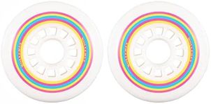 Rollerex Lollipop Boardwalk Inline Skate Wheels (2-Pack) (Various Size Options Available) - Use on Roller Blades, RipStiks, Luggage, Baggage or Wheelchairs (80mm)