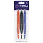 Threaders Erasable Sewing Marker Pens-Pack of 3, Including Blue, Red and Black-Ideal for Marking On Fabric for Tacking, Cutting and Hemming, Multi, one Size