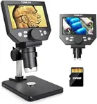 TOMLOV Coin Microscope LCD Digital Microscope 1000X, Coin Magnifier with 8 Adjustable LED Lights, PC View Compatible with Windows/MacBook, Built-in Long Lasting Battery, DM4 Lite, 4.3 Inch