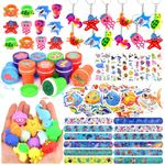 122Pcs Under the Sea Party Favors for Kids, Ocean Sea Party Favors, Cute Sea Animal Themed Party Supplies for Boys Girls, Ocean Themed Gifts Pinata for Birthday Party Classroom Rewards for Kids