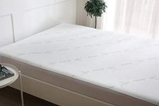 Casa D' Or 100% Organic Bamboo Single Fitted Mattress Protector, Natural Silky Hypoallergenic and Breathable Waterproof Bamboo Mattress Protector, Single 90 x 190cm