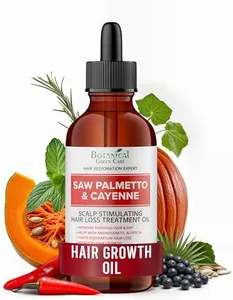 Saw Palmetto & Cayenne Hair Loss Scalp Treatment, Hair Growth Oil For Hair Thinning Prevention Postpartum Alopecia Saw Palmetto, DHT blocker, Caffeine, 4 Fl Oz