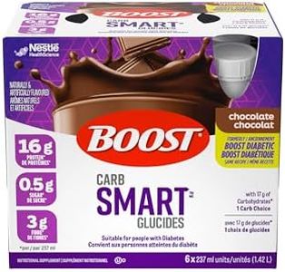 BOOST CarbSmart Chocolate, High Protein, Low Sugar, 24 Vitamins & Minerals, Nutritional Supplement, 16g Protein, 0.5g Sugar, Kosher, Gluten-free, Suitable For Diabetics